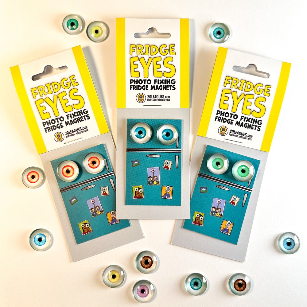 20 Leagues Home Decor Fridge Eyes Magnets - One Pair (Randomly selected color)