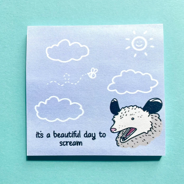 2Birds1Pencil Illustrations BOOKS Sticky Notes (Screaming) Possum