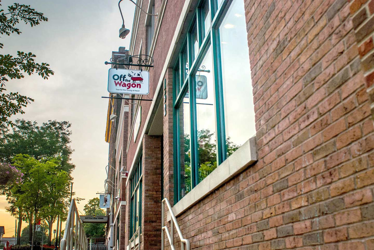 Off The Wagon brick and mortar storefront signage
