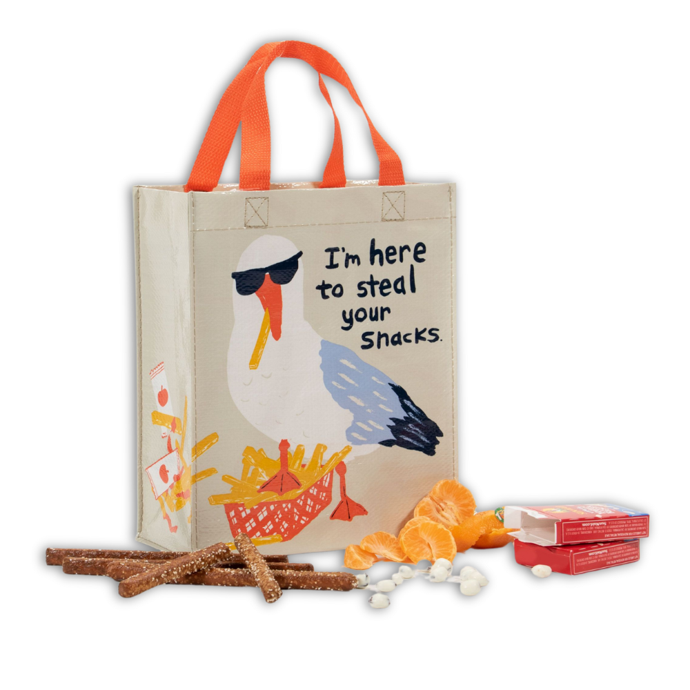 Blue Q Bags & Pouches Here to Steal Your Snacks Handy Tote