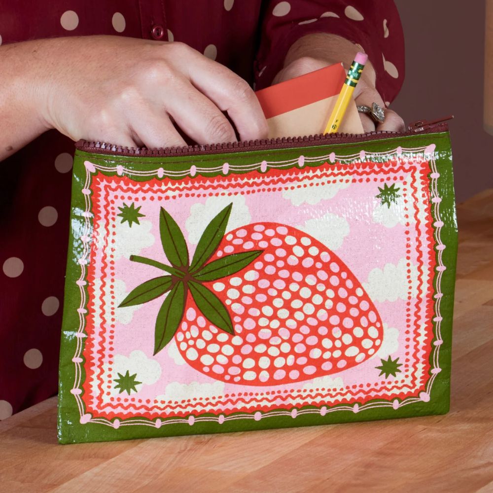 Blue Q Bags & Pouches Strawberry Clouds Zipper Pouch