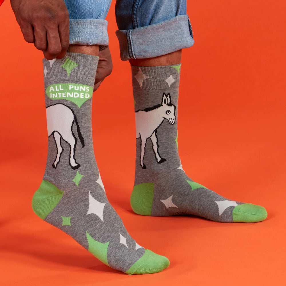 Blue Q Socks & Tees All Puns Intended Men's Socks