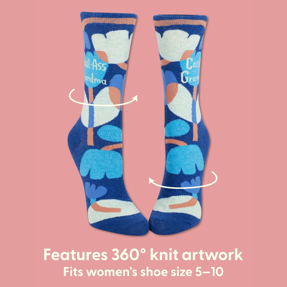 Blue Q Socks & Tees Cool Ass Grandma Crew Socks