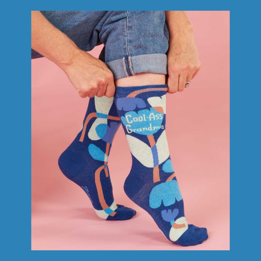 Blue Q Socks & Tees Cool Ass Grandma Crew Socks