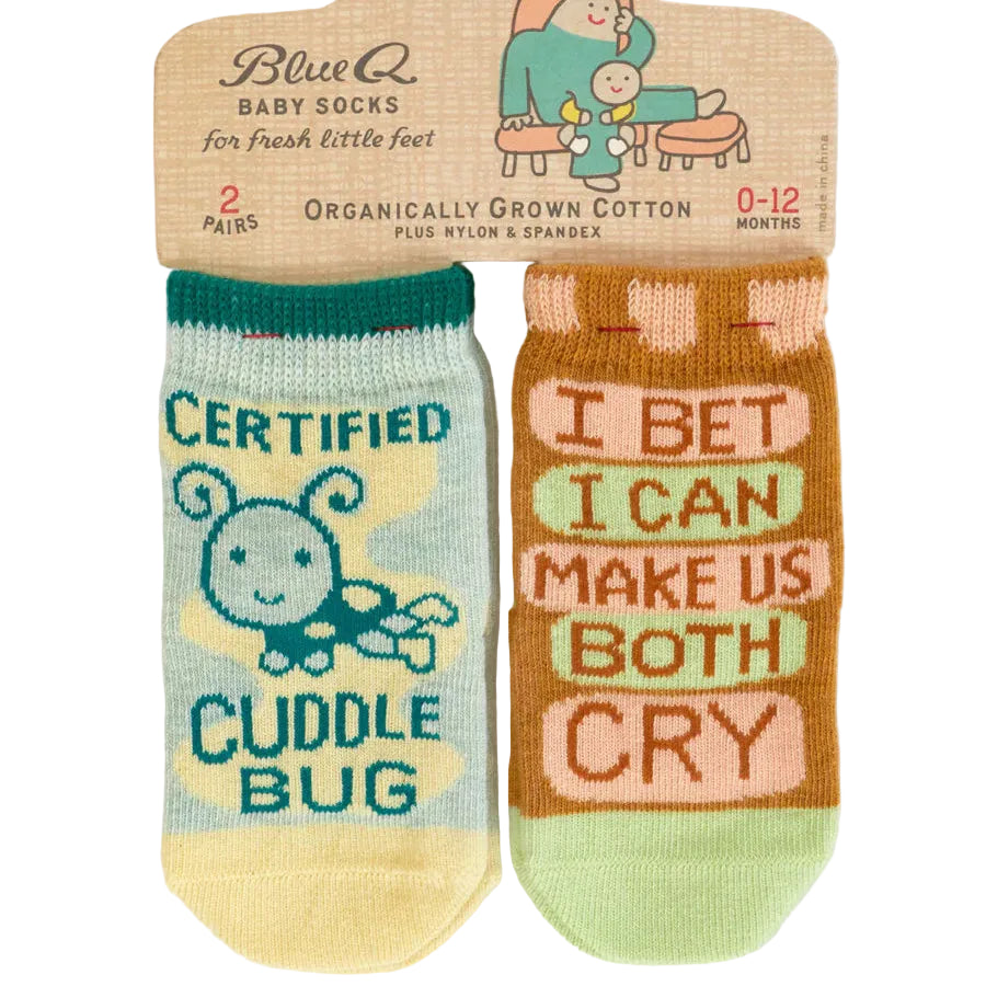 Blue Q Socks & Tees Cuddle Bug/Both Cry Baby Socks