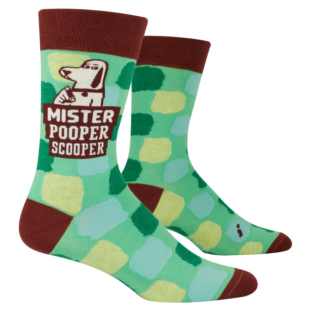 Blue Q Socks & Tees Mister Pooper Scooper Men's Crew Socks