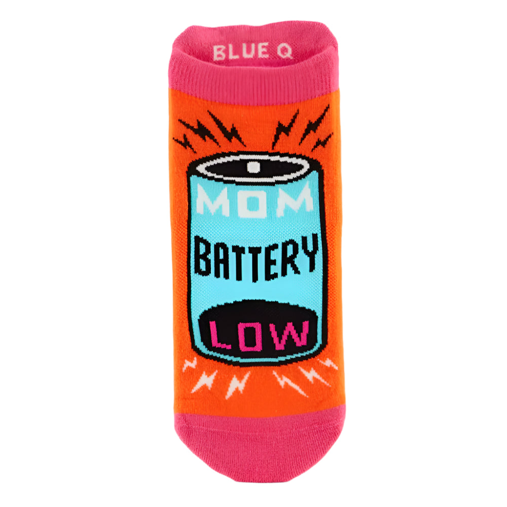 Blue Q Socks & Tees Mom Battery Sneaker Socks