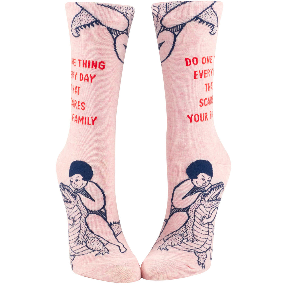 Blue Q Socks & Tees One Thing That Scares Your Family Women's Crew Socks