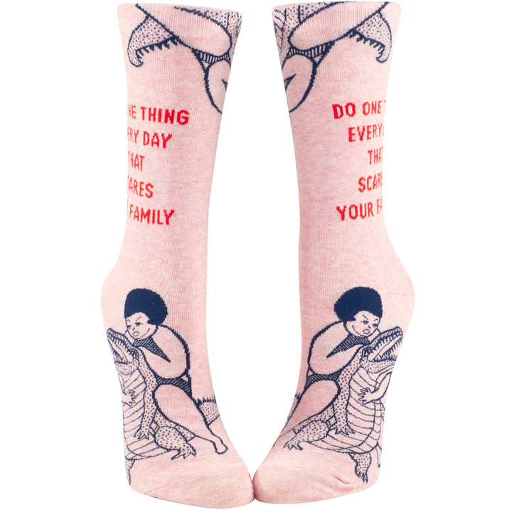 Blue Q Socks & Tees One Thing That Scares Your Family Women's Crew Socks