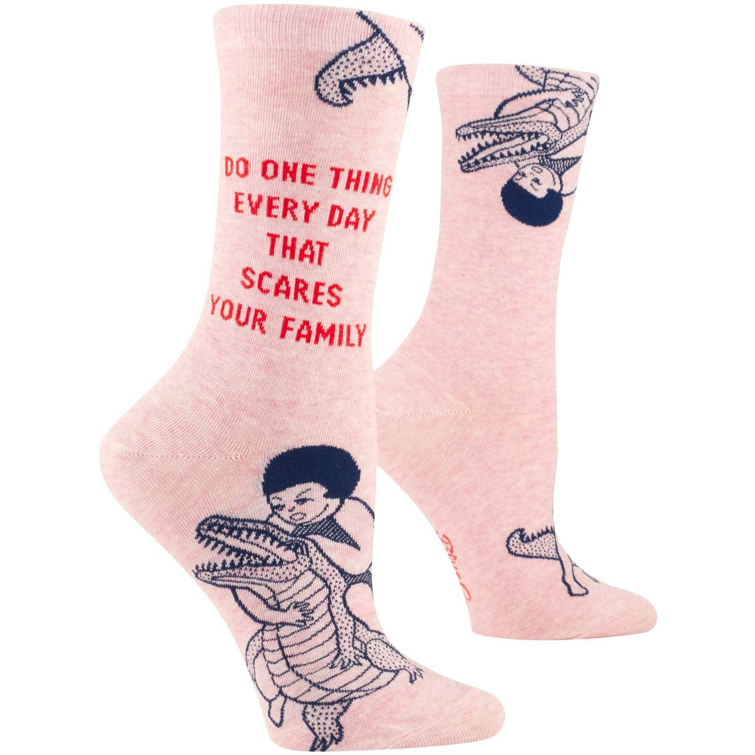Blue Q Socks & Tees One Thing That Scares Your Family Women's Crew Socks