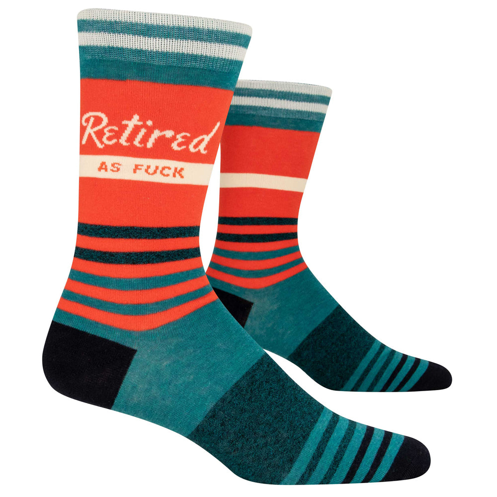Blue Q Socks & Tees Retired As Fuck Men's Crew Socks