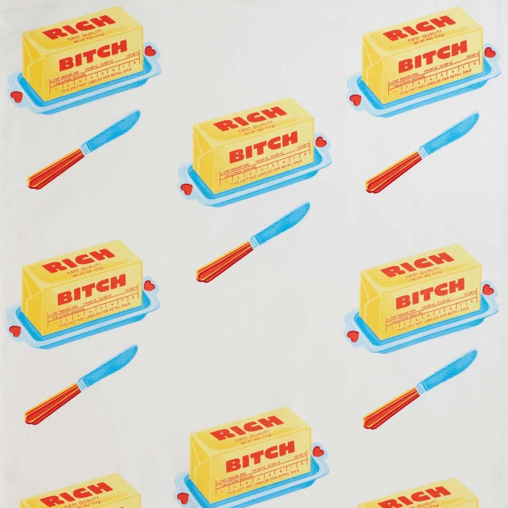 Blue Q Socks & Tees Rich Bitch Dish Towel