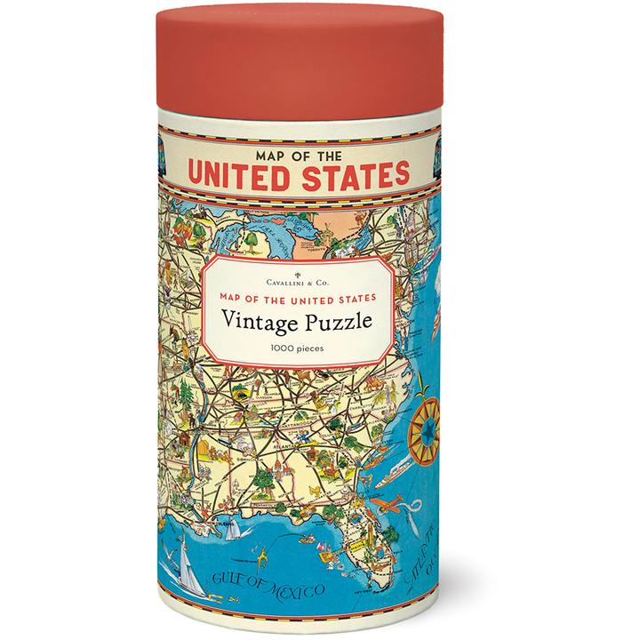Cavallini Papers & Co Puzzles USA Map 1,000 Piece Puzzle