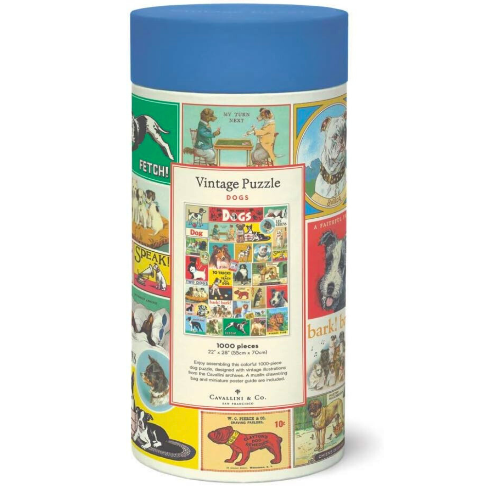 Cavallini Papers & Co Puzzles Vintage Dogs 1000 pc puzzle