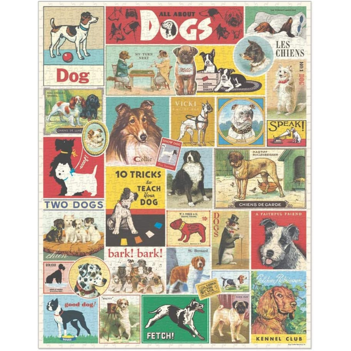 Cavallini Papers & Co Puzzles Vintage Dogs 1000 pc puzzle