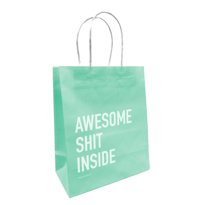 Classy Cards Creative Gift & Flat Wrap Awesome Shit Inside Snarky Gift Bag