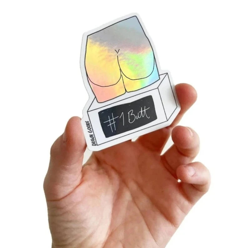 Drawn Goods Magnets & Stickers #1 Butt Holographic Sticker