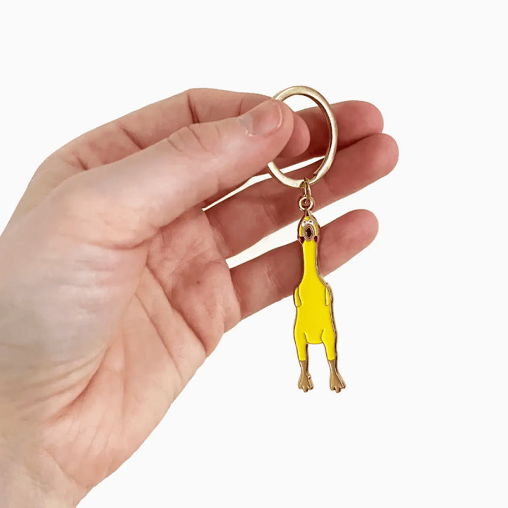 Drawn Goods Pins & Patches Rubber Chicken Enamel Keychain