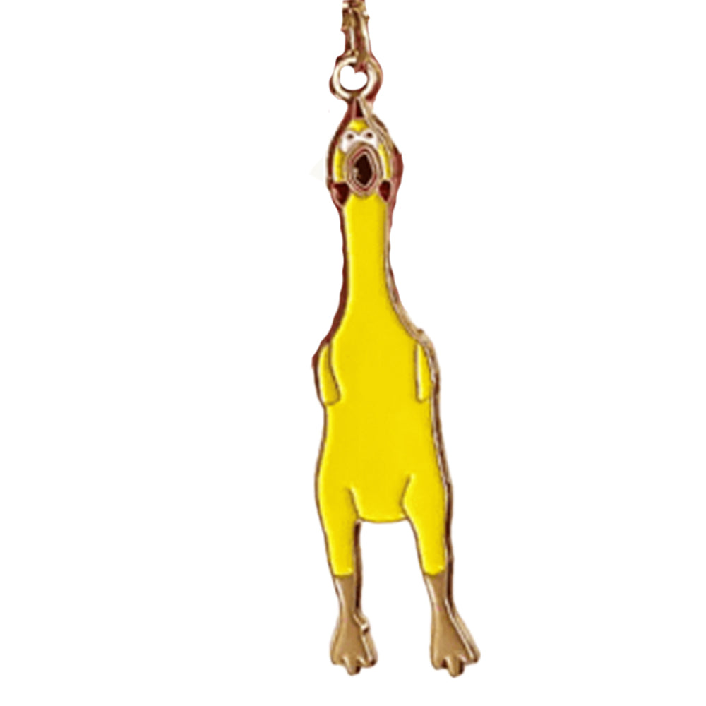 Drawn Goods Pins & Patches Rubber Chicken Enamel Keychain