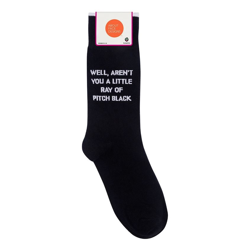 FUNATIC Socks & Tees Well Aren't You A Little Ray Of Pitch Black Socks