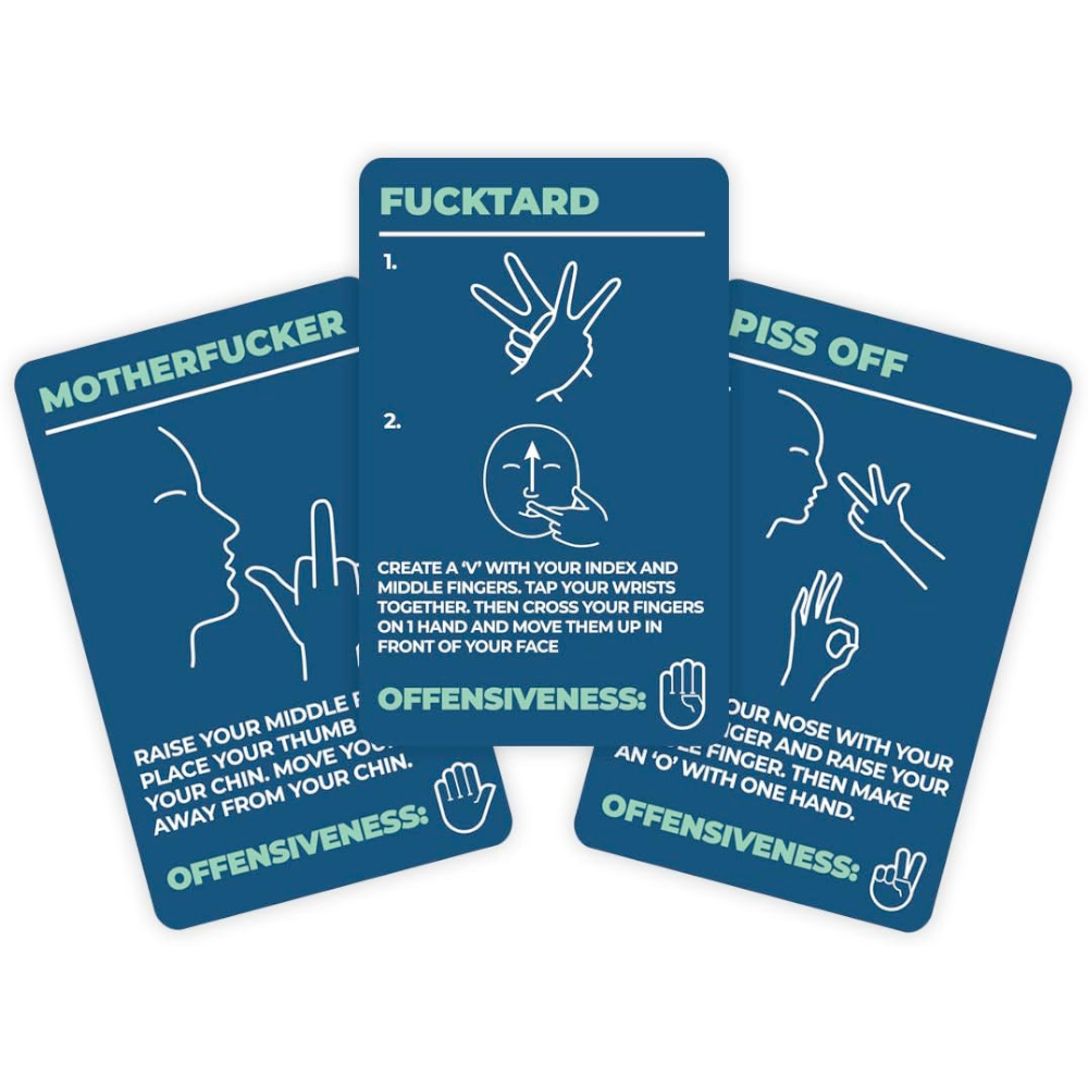 Gift Republic Toy Novelties How To Swear in Sign Language Card Pack