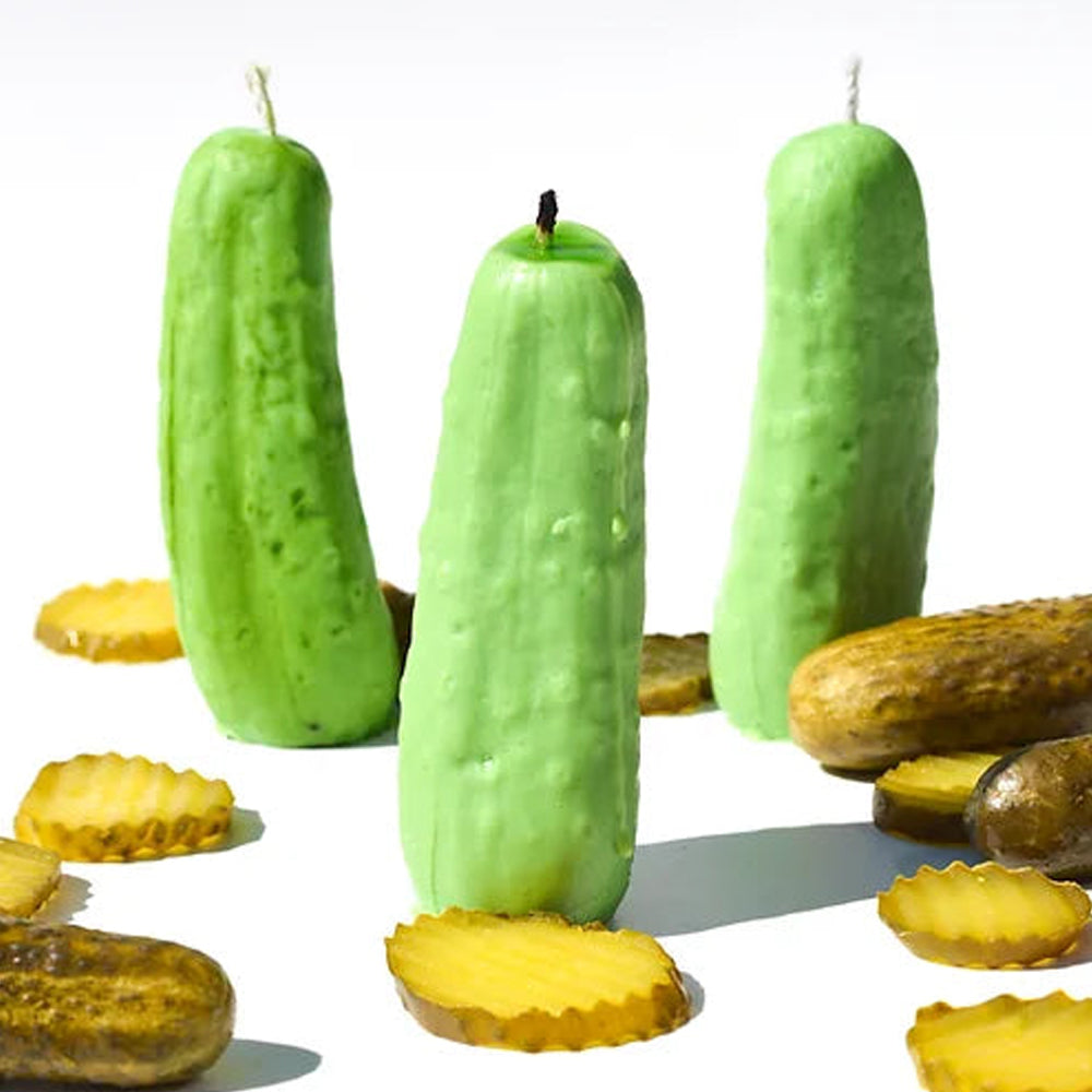 Glow Worm Goods Home Decor Dill Pickle Candle - pickle scented 4.5" tall