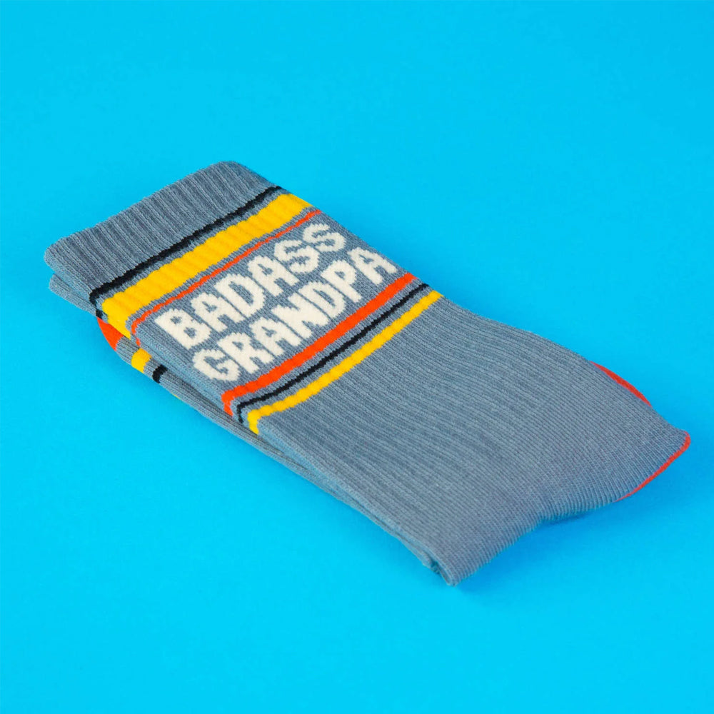 Gumball Poodle Socks & Tees Badass Grandpa Gym Crew Socks
