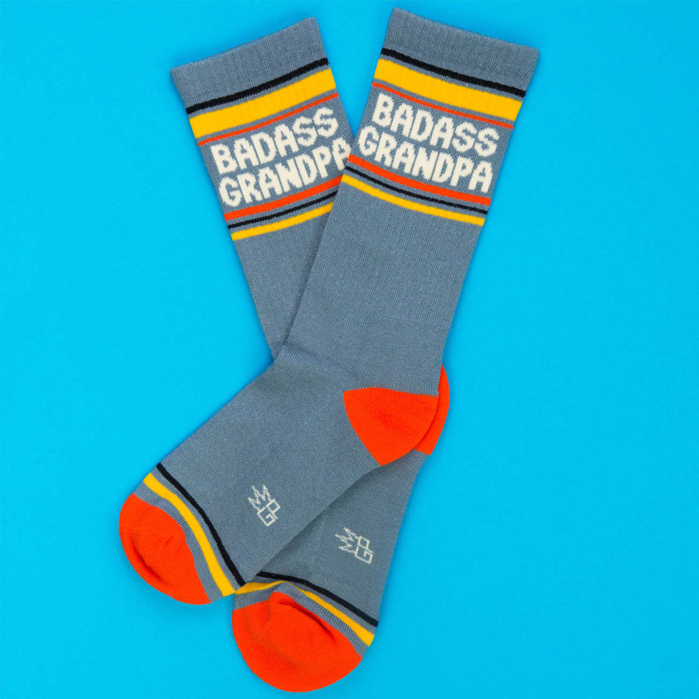 Gumball Poodle Socks & Tees Badass Grandpa Gym Crew Socks