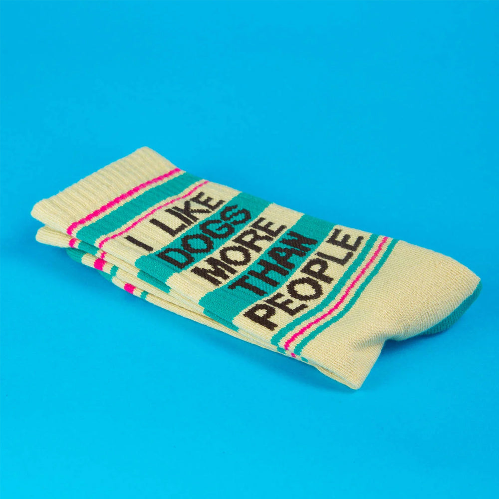 Gumball Poodle Socks & Tees I Like Dogs More Than People Gym Crew Socks