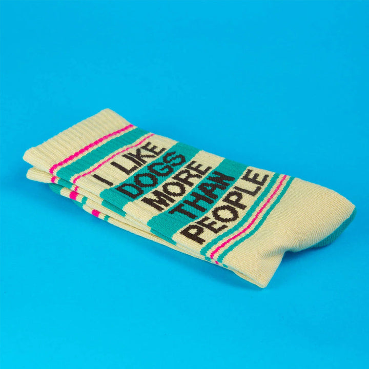 Gumball Poodle Socks & Tees I Like Dogs More Than People Gym Crew Socks