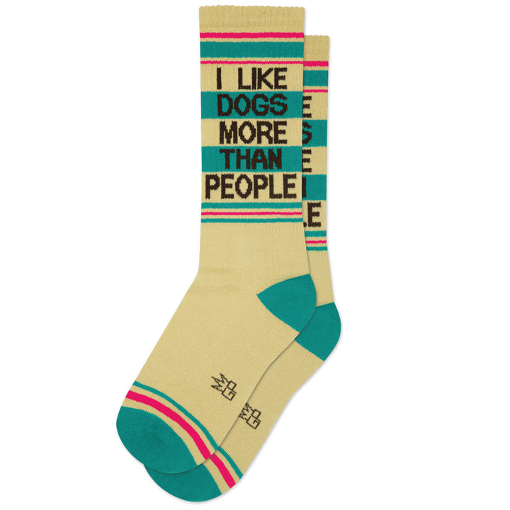 Gumball Poodle Socks & Tees I Like Dogs More Than People Gym Crew Socks