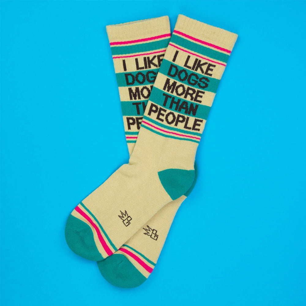 Gumball Poodle Socks & Tees I Like Dogs More Than People Gym Crew Socks