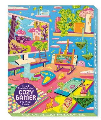 Hachette Book Group - Workman Puzzles Cozy Gamer 2-in-1 Double-Sided 500-Piece Puzzle