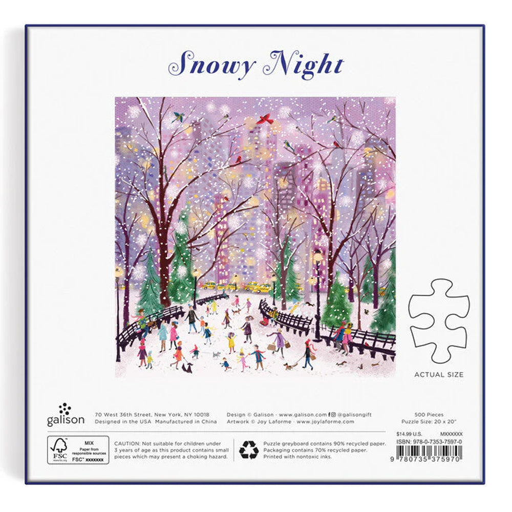 Hachette - Chronicle Books Puzzles Snowy Night 500 Piece Jigsaw Puzzle