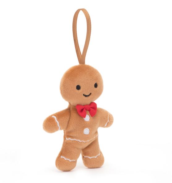 Jellycat Toy Stuffed Plush Gingerbread Fred 4" Jellycat Festive Folly Christmas Decoration