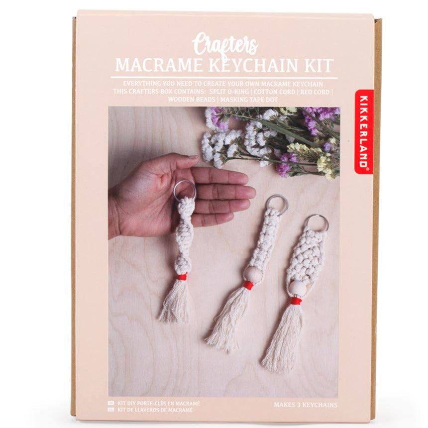 KIKKERLAND Arts & Crafts Crafters Macrame Keychain Kit
