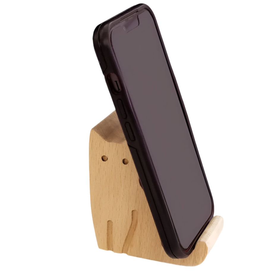KIKKERLAND Office Goods Cat Beechwood Phone Stand