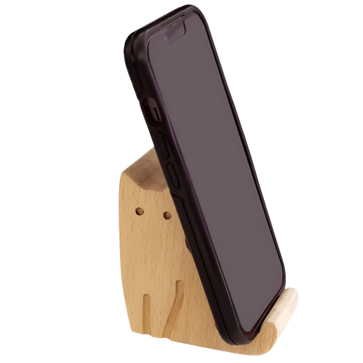 KIKKERLAND Office Goods Cat Beechwood Phone Stand