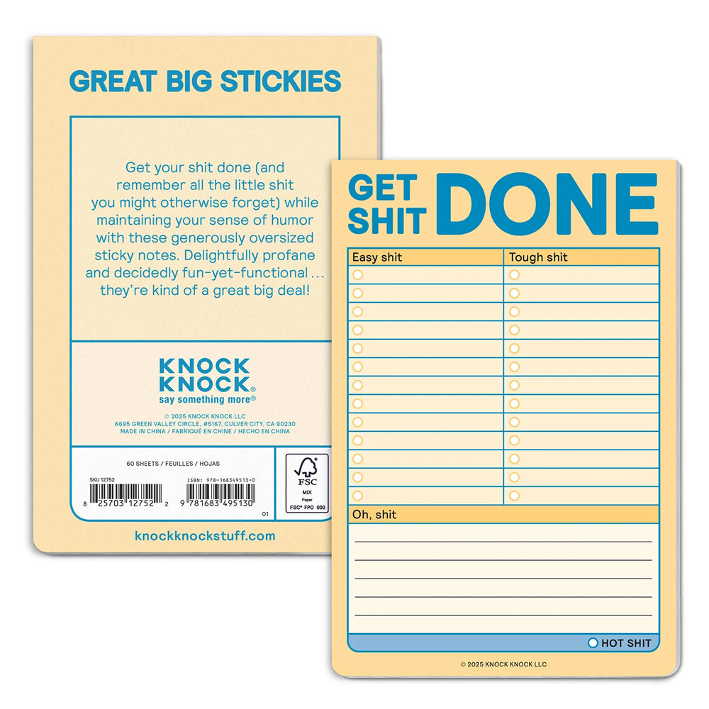 Knock Knock Office Goods Get Shit Done Great Big Stickies (Pastel)