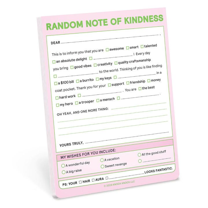 Knock Knock Office Goods Random Note of Kindness Nifty Note Pad (Pastel Version)