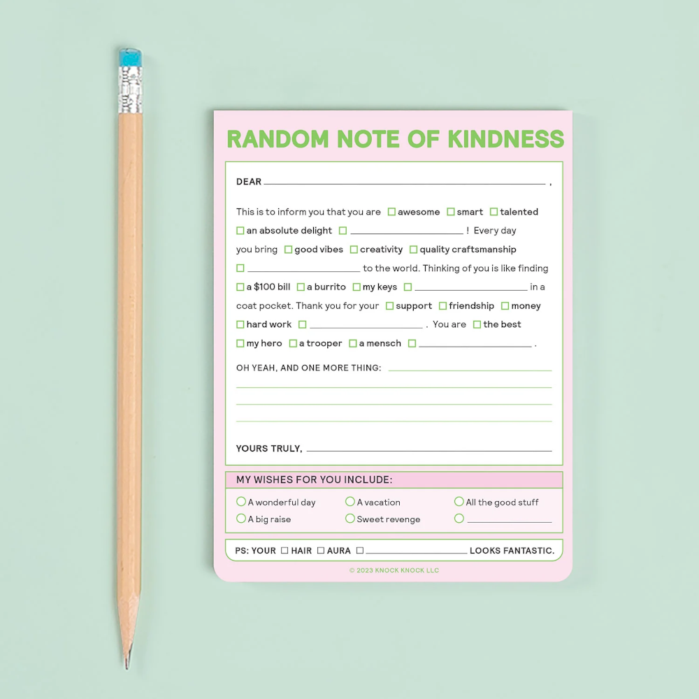 Knock Knock Office Goods Random Note of Kindness Nifty Note Pad (Pastel Version)