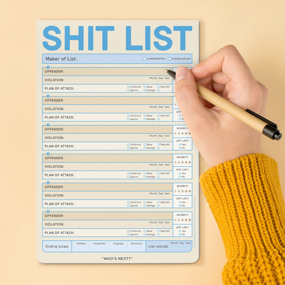 Knock Knock Office Goods Sh*t List Pad Pastel Version
