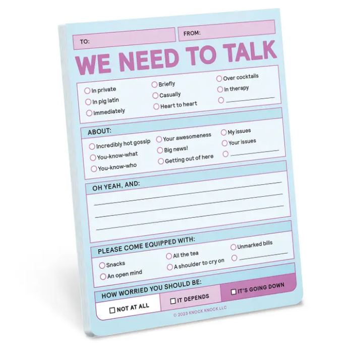 Knock Knock Office Goods We Need to Talk Hilarious Nifty Note Pad (pastel)