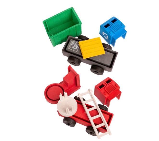Luke's Toy Factory Toy Infant & Toddler Fire and Recycling Truck 2 Pack