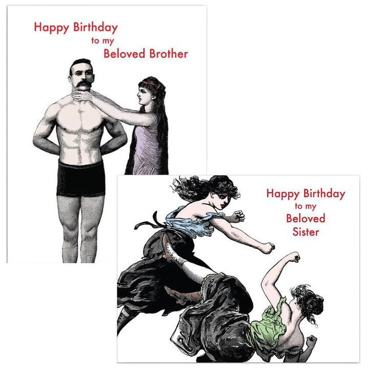 Mincing Mockingbird Greeting Cards Happy Birthday Card Beloved Sibling
