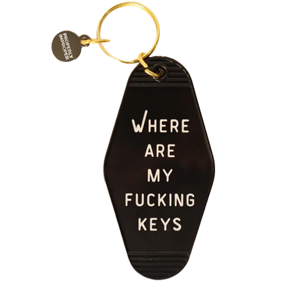 Off the Wagon Shop Personal Care Black Where Are My Fucking Keys - Keychain