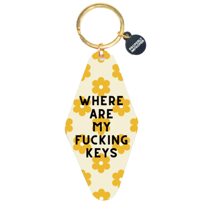 Off the Wagon Shop Personal Care Floral Where Are My Fucking Keys - Keychain