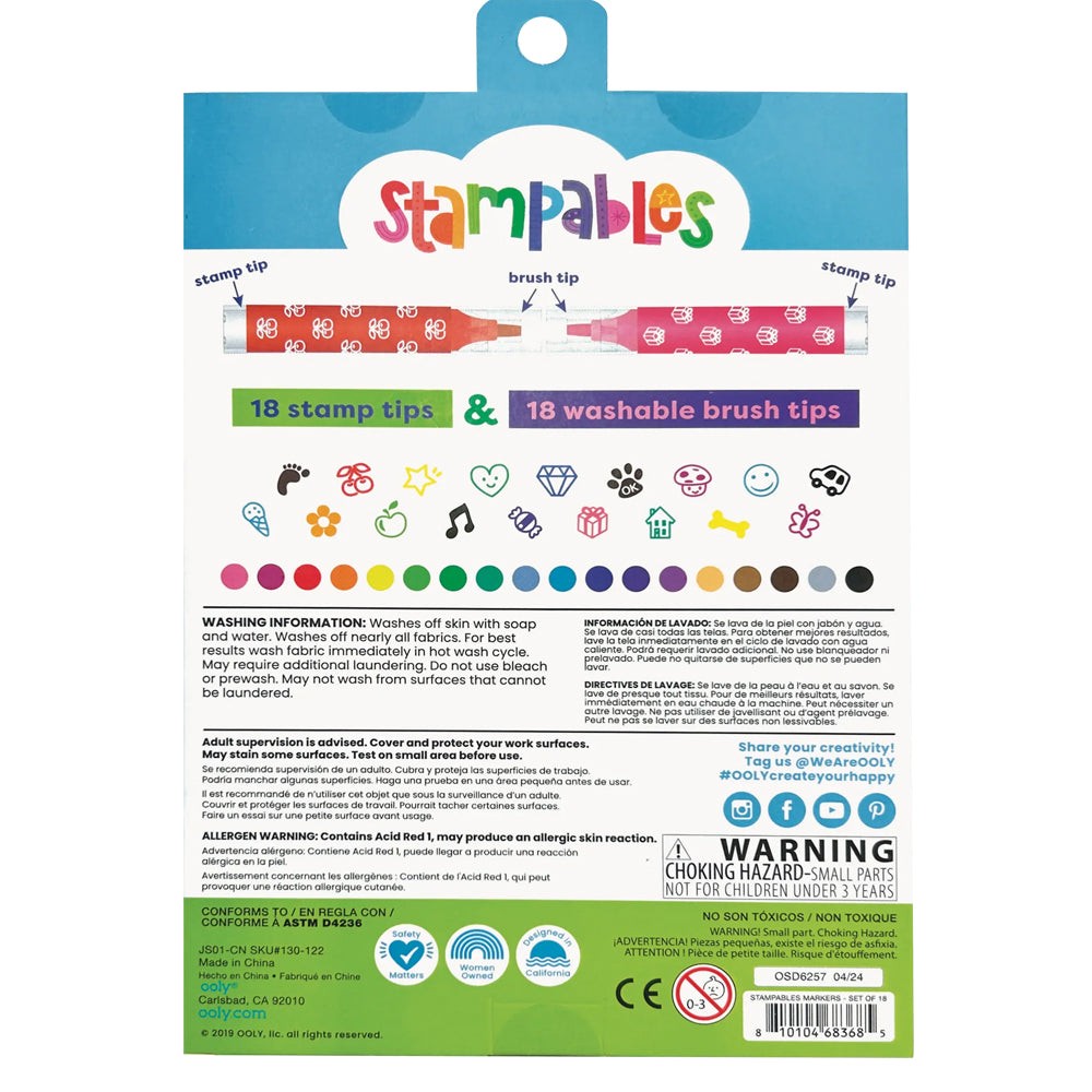 OOLY Arts & Crafts Stampables: Double-Ended Brush & Stamp Markers