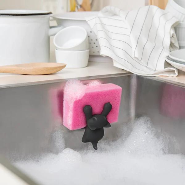 Ototo Kitchen & Table Scrubby Cat Sponge Holder