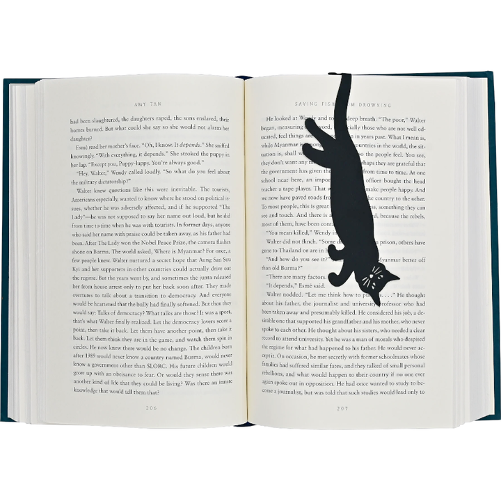 Peter Pauper Press Journals & Notebooks Curious Cat 'Hanging' Metal Bookmark